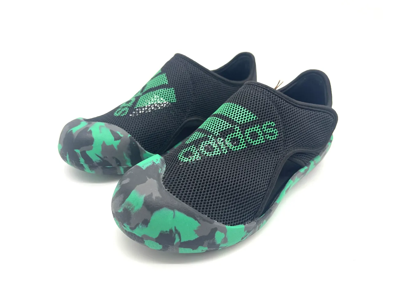 Adidas Black Green Mesh Upper Camouflage Sole Casual Sandals 13