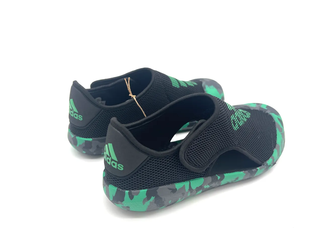 Adidas Black Green Mesh Upper Camouflage Sole Casual Sandals 14