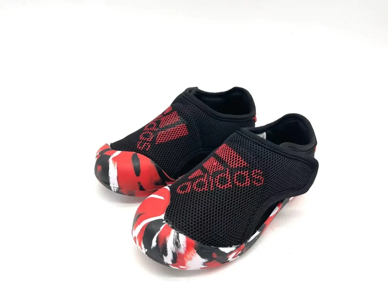Adidas Black Red Laceless Slip-On Mesh Upper Sneakers 5