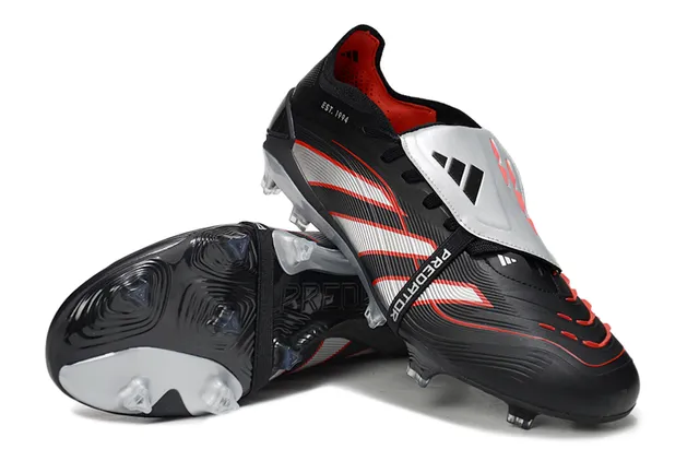 Adidas काला चांदी लो-कट मोल्डेड बूटि वेव-स्ट्राइप्ड सिंथेटिक अपर फर्म-ग्राउंड सोकर शूज 4