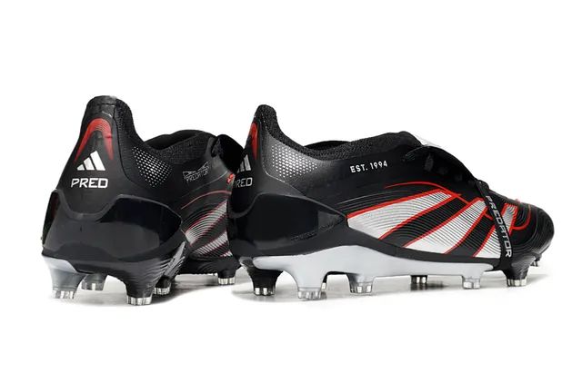 Adidas काला चांदी लो-कट मोल्डेड बूटि वेव-स्ट्राइप्ड सिंथेटिक अपर फर्म-ग्राउंड सोकर शूज 5