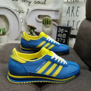 أديداس أزرق أصفر Retro Runner سيليوهيت سويد ونسيج أعلى Lifestyle Sneakers
