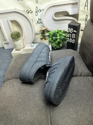 Adidas Campus Black Pink Slip-On Mule Perforated Three-Stripe Panel Loafer 6