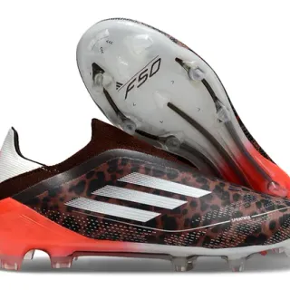Adidas F50 imprimé léopard orange terrain ferme chaussures de football