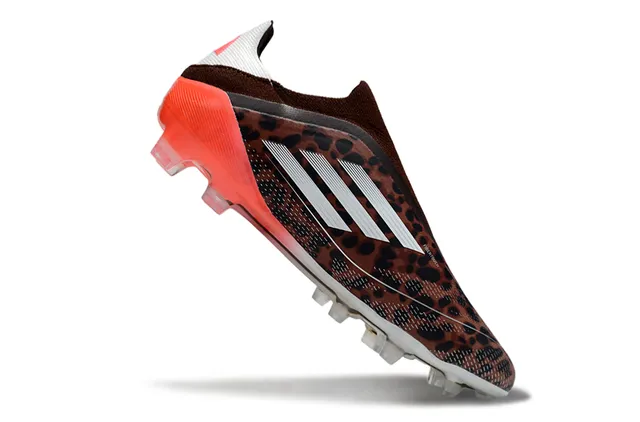 Adidas F50 চিতা প্রিন্ট কমলা ফার্ম-গ্রাউন্ড সকার জুতো 2