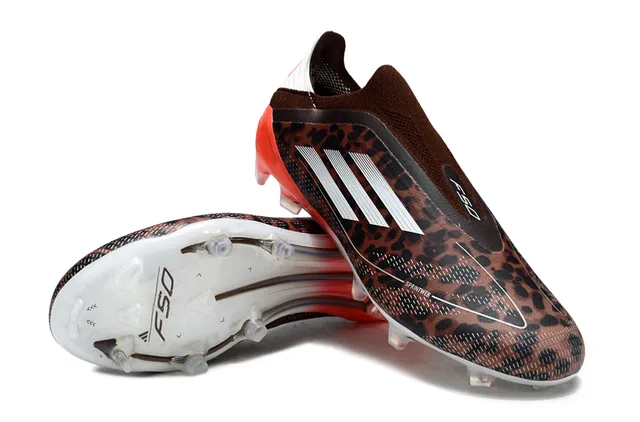 Adidas F50 চিতা প্রিন্ট কমলা ফার্ম-গ্রাউন্ড সকার জুতো 4