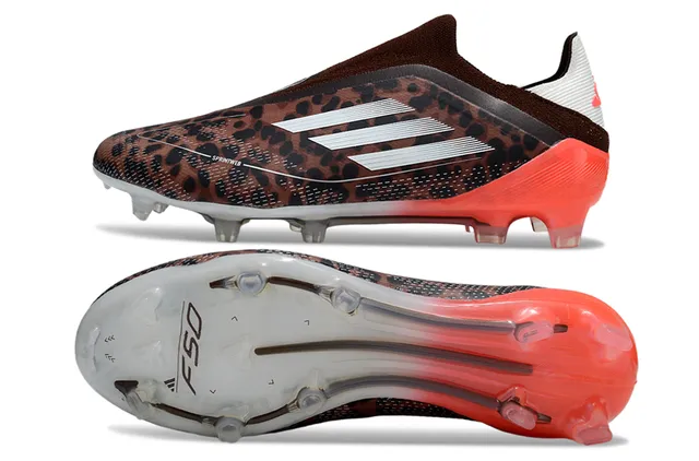Adidas F50 চিতা প্রিন্ট কমলা ফার্ম-গ্রাউন্ড সকার জুতো 6