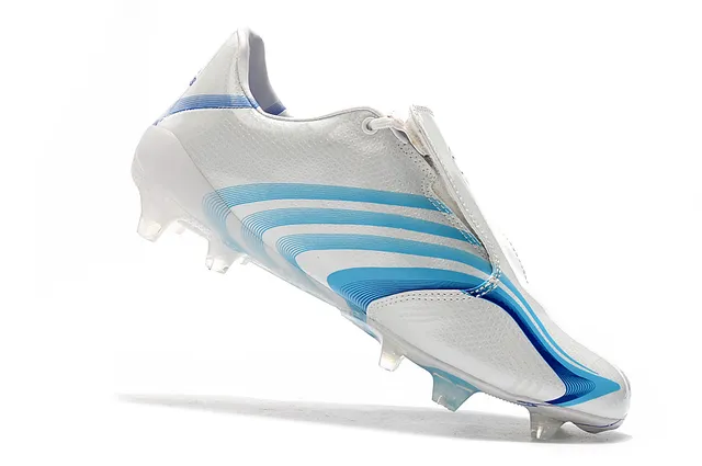 Adidas F50 Rojo Blanco Superior Sintético Brillo Cordones Asimétricos Campo Firme Zapatos de Fútbol 3