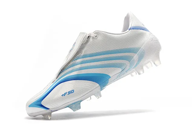 Adidas F50 Rojo Blanco Superior Sintético Brillo Cordones Asimétricos Campo Firme Zapatos de Fútbol 4