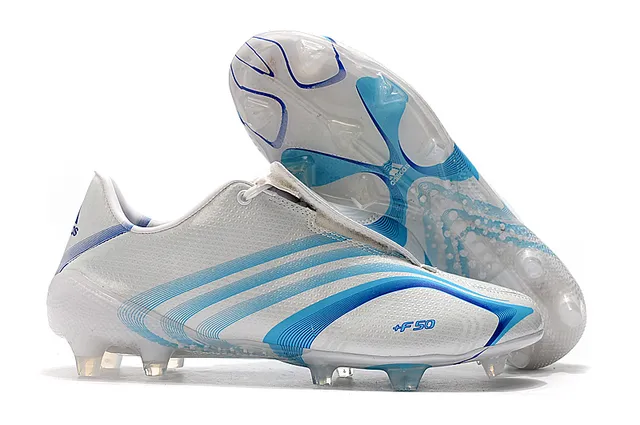 Adidas F50 Rojo Blanco Superior Sintético Brillo Cordones Asimétricos Campo Firme Zapatos de Fútbol 9