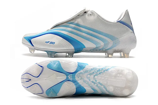Adidas F50 Rojo Blanco Superior Sintético Brillo Cordones Asimétricos Campo Firme Zapatos de Fútbol 10
