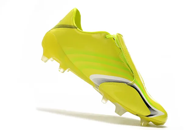 Adidas F50 Rojo Blanco Superior Sintético Brillo Cordones Asimétricos Campo Firme Zapatos de Fútbol 22