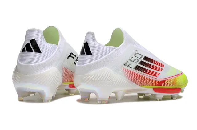 أديداس F50 أبيض أصفر Low-Cut أعلى للجوارب شفاف قفص TPU أرضية صلبة أحذية كرة القدم 5