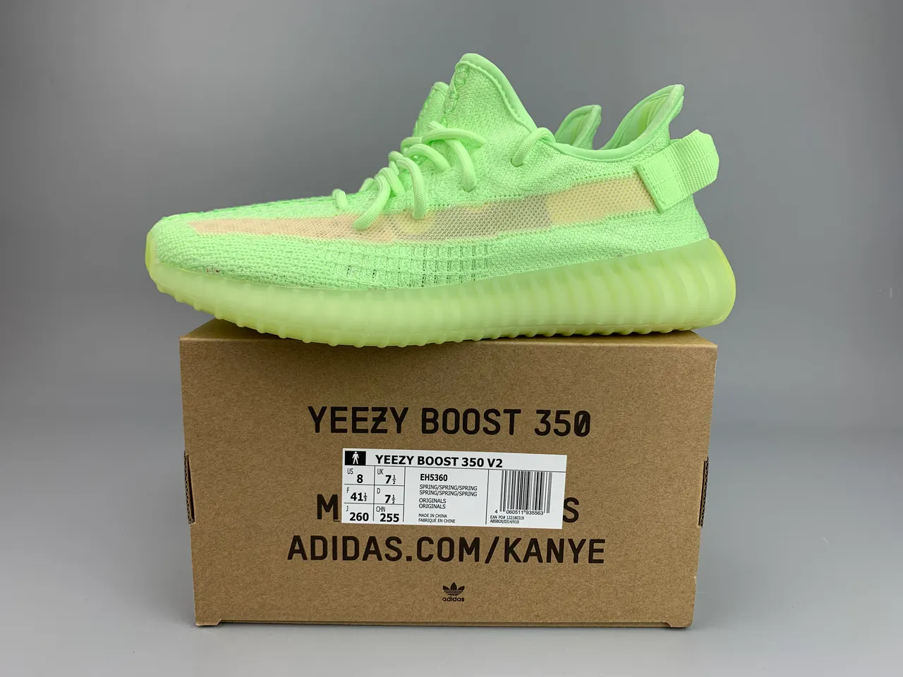 Adidas Vert Beige Knit Haut Côtelé Semelle Translucide Sneakers Lifestyle 3