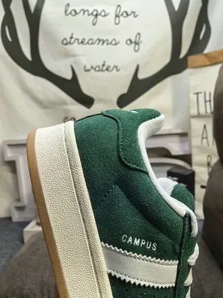 Adidas Green White Suede Upper Three-Stripe Side Panel Lifestyle Sneakers 3