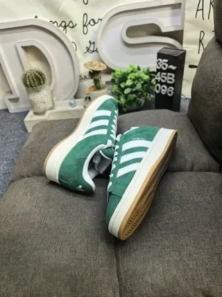 Adidas Green White Suede Upper Three-Stripe Side Panel Lifestyle Sneakers 6