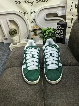 Adidas Green White Suede Upper Three-Stripe Side Panel Lifestyle Sneakers 10