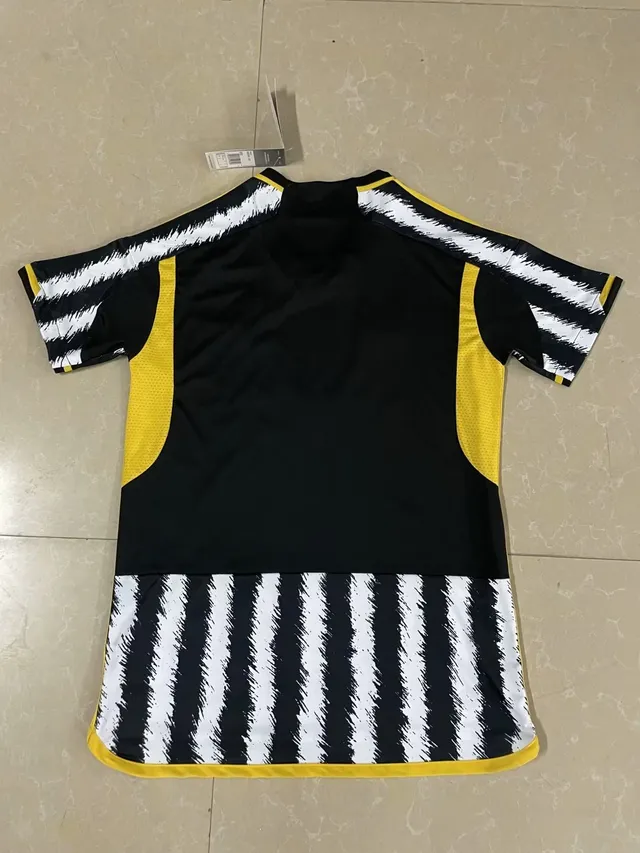 Adidas Juventus Camisa Preta Branca Amarela Listrada 2