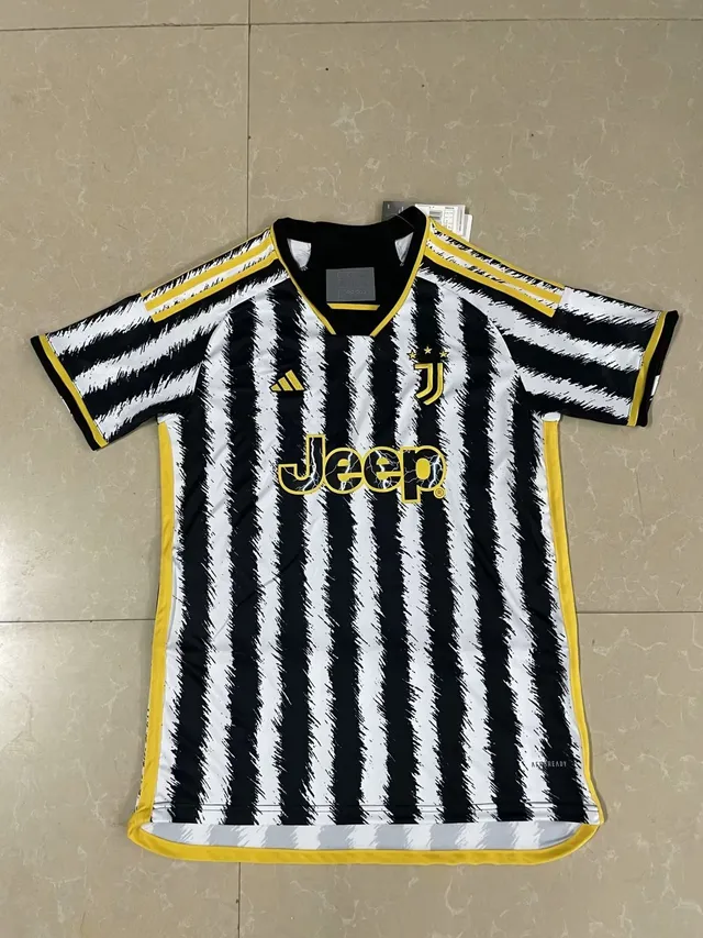 Adidas Juventus Camisa Preta Branca Amarela Listrada 3