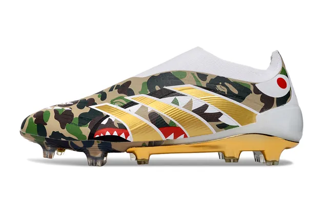 Adidas Multicolor Gold Camouflage Print Heel Firm-Ground Soccer Shoes 7