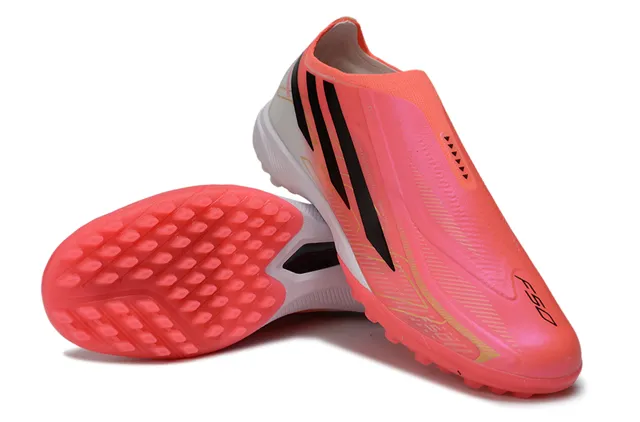 Adidas أحذية كرة القدم Turf أعلى نيون درجة وردي أسود بدون أربطة 4