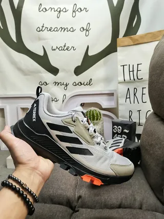 Adidas Rosa Cinza Inspirado em Trilha Malha e Sintético Superior Tênis Lifestyle 5