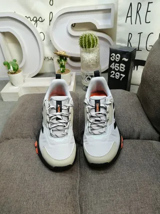 Adidas Rosa Cinza Inspirado em Trilha Malha e Sintético Superior Tênis Lifestyle 10