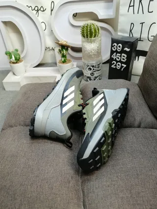 Adidas Rosa Cinza Inspirado em Trilha Malha e Sintético Superior Tênis Lifestyle 16