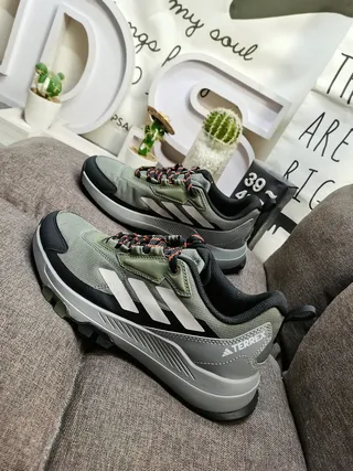 Adidas Rosa Cinza Inspirado em Trilha Malha e Sintético Superior Tênis Lifestyle 17