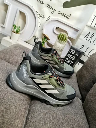 Adidas Rosa Cinza Inspirado em Trilha Malha e Sintético Superior Tênis Lifestyle 19