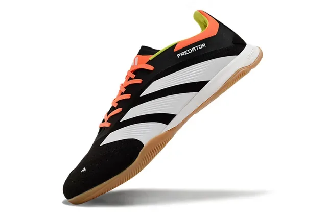 Adidas Predator أسود برتقالي منخفض القطعة بطبقة اصطناعية لوحة جانبية بثلاث خطوط أحذية كرة القدم الداخلية 3