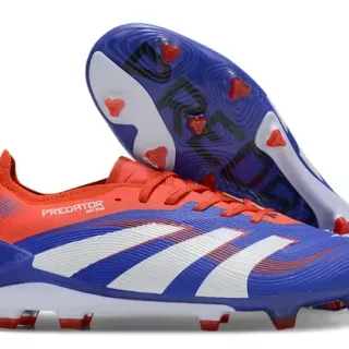 Adidas Predator नीली नारंगी Ribbed Synthetic Upper तीन स्ट्राइप साइड पैनल Firm-Ground फुटबॉल जूते