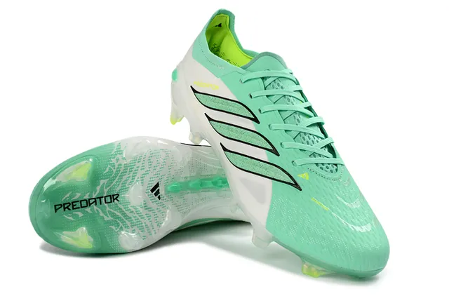 Adidas Predator Verde Blanco Bajo corte con cordones Empeine texturizado Jaula Terreno firme Zapatos de fútbol 12