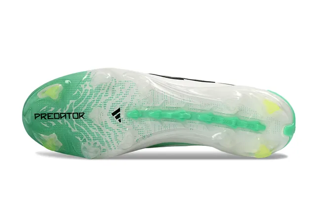 Adidas Predator Verde Blanco Bajo corte con cordones Empeine texturizado Jaula Terreno firme Zapatos de fútbol 15