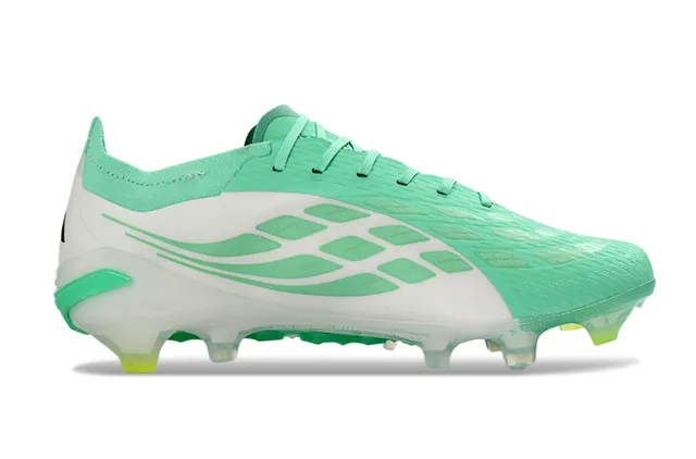 Adidas Predator Verde Blanco Bajo corte con cordones Empeine texturizado Jaula Terreno firme Zapatos de fútbol 16