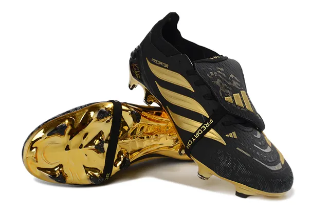 Adidas Predator Kaka Noir et Or Terrain ferme Chaussures de football 4