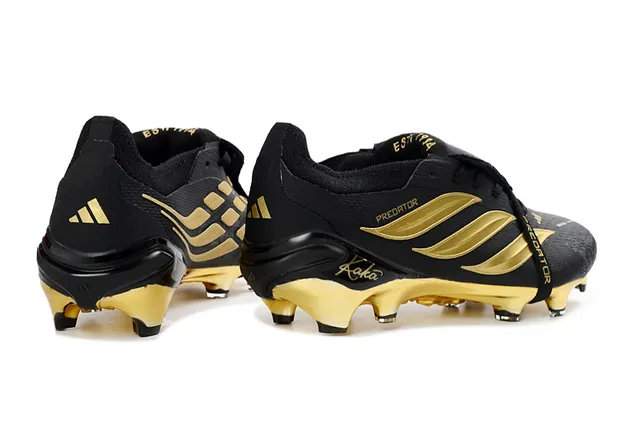 Adidas Predator Kaka Noir et Or Terrain ferme Chaussures de football 5