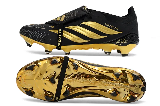 Adidas Predator Kaka Noir et Or Terrain ferme Chaussures de football 6