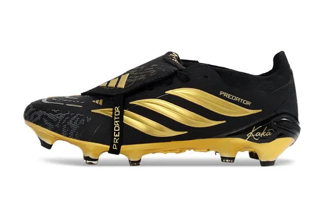 Adidas Predator Kaka Noir et Or Terrain ferme Chaussures de football 7