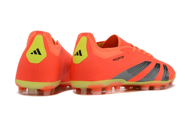 Adidas Predator Naranja Gris Bajo Corte Parte Superior Sintética Textura Ribeteada en la Punta del Pie Aterrador Zapatos de Fútbol 5