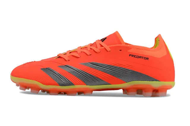 Adidas Predator Naranja Gris Bajo Corte Parte Superior Sintética Textura Ribeteada en la Punta del Pie Aterrador Zapatos de Fútbol 7