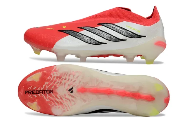 Adidas Predator أحمر أبيض أسود Firm-Ground أحذية كرة القدم 16
