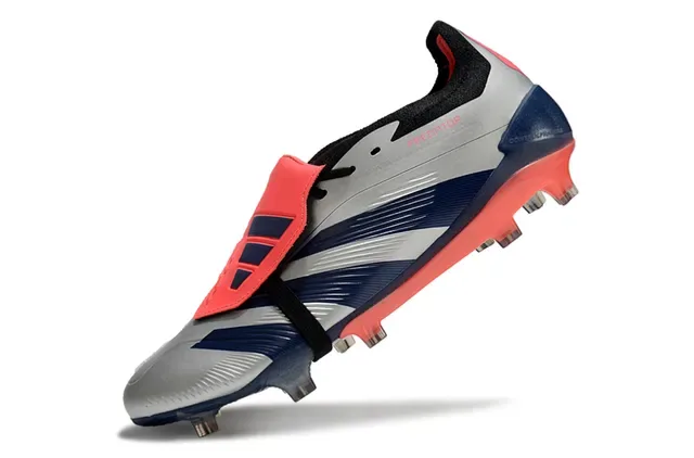 Adidas Predator Prateado Azul Marinho Coral Firm-Ground Sapatos de Futebol 3