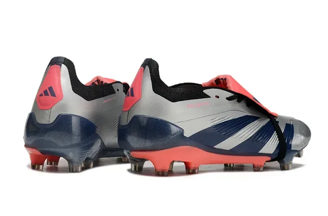 Adidas Predator Prateado Azul Marinho Coral Firm-Ground Sapatos de Futebol 5