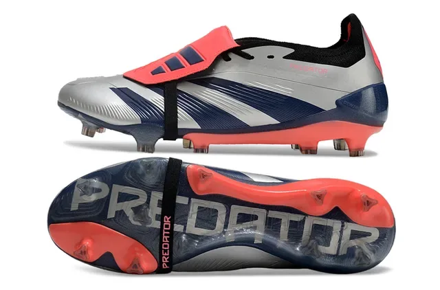 Adidas Predator Prateado Azul Marinho Coral Firm-Ground Sapatos de Futebol 6