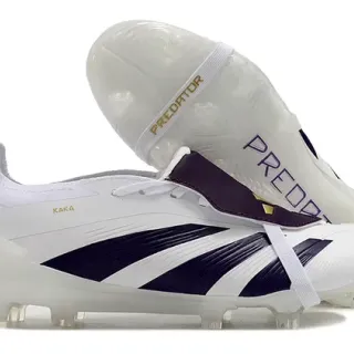Adidas Predator सफेद बैंगनी स्वर्ण फर्म ग्राउंड फुटबॉल जूते