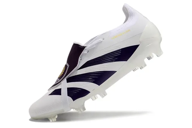 Adidas Predator Branco Roxo Dourado Sapatos de Futebol Campo Firme 3
