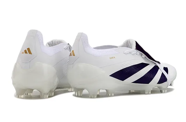 Adidas Predator Branco Roxo Dourado Sapatos de Futebol Campo Firme 5