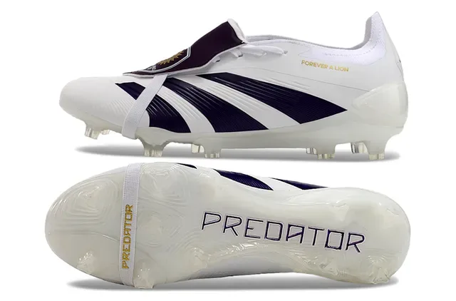 Adidas Predator Branco Roxo Dourado Sapatos de Futebol Campo Firme 6