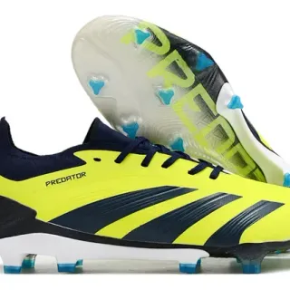 Adidas Predator Yellow Navy Zapatos de fútbol de bajo corte claveteados para terreno firme